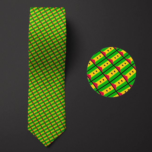 Flag of Sao Tome and Principe Pattern Tie (Creator Uploaded)