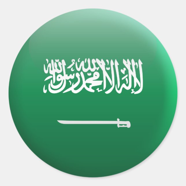 Flag of Saudi Arabia Classic Round Sticker (Front)