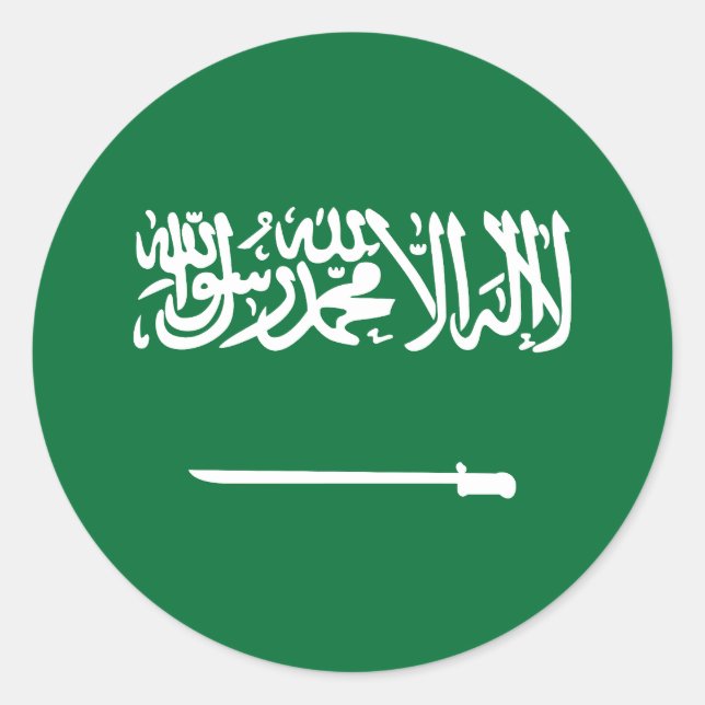 Flag of Saudi Arabia Classic Round Sticker (Front)