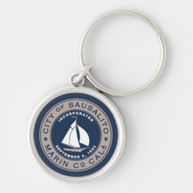 Flag of Sausalito, California Key Ring (Front)