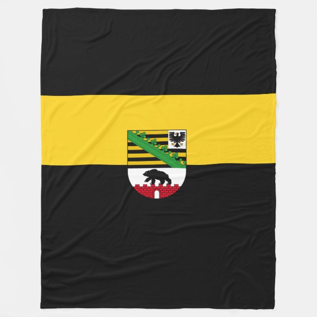 Flag of Saxony-Anhalt Fleece Blanket (Front)