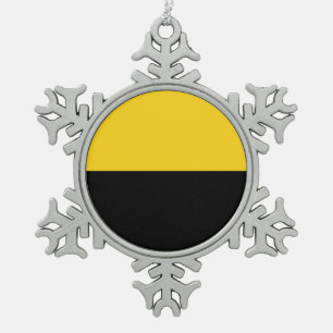 Flag of Saxony-Anhalt Snowflake Pewter Christmas O Ornament
