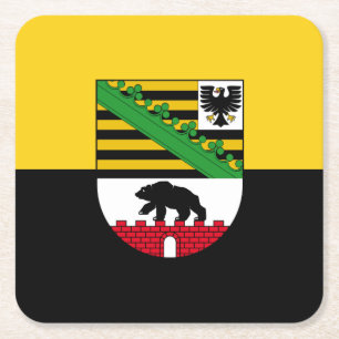 Flag of Saxony-Anhalt Square Paper Coaster