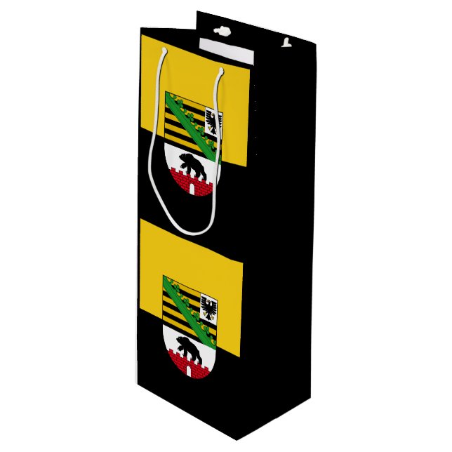 Flag of Saxony-Anhalt Wine Gift Bag (Front Angled)