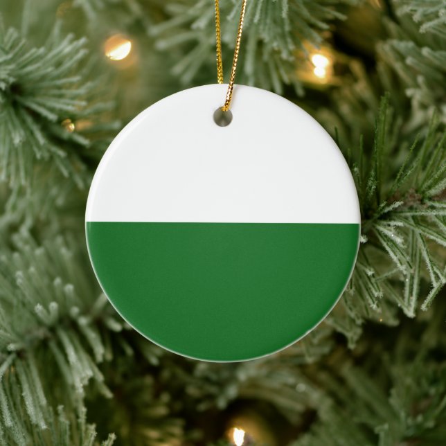 Flag of Saxony (German State) Ceramic Tree Decoration (Tree)