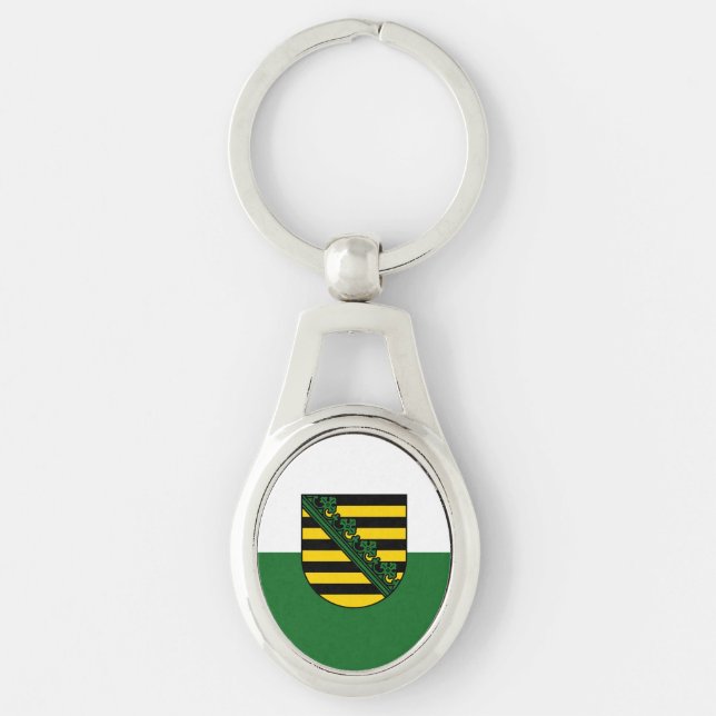 Flag of Saxony Key Ring (Front)