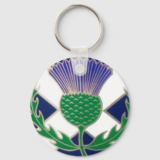 Flag of Scotland and Thistle Key Ring