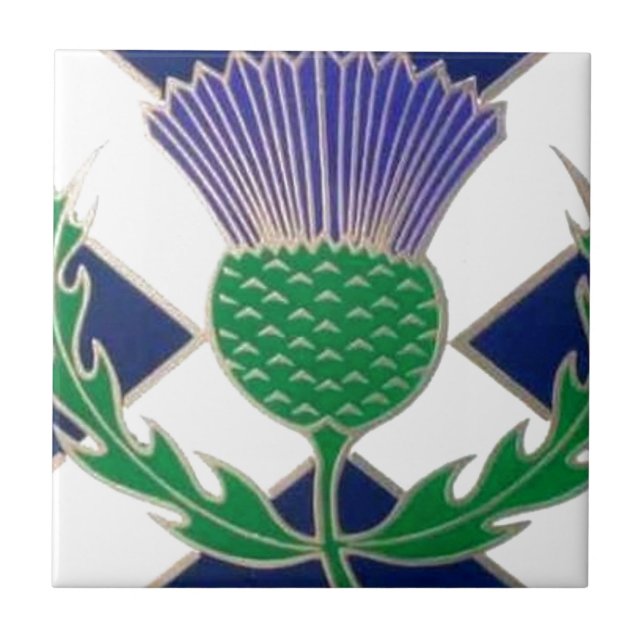 Flag of Scotland and Thistle Tile (Front)