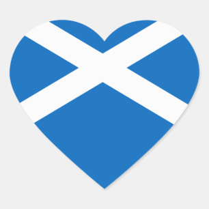 Flag of Scotland - Bratach na h-Alba Heart Sticker