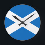 Flag of Scotland - Bratach na h-Alba Round Clock<br><div class="desc">Flag of Scotland - Bratach na h-Alba - Banner o Scotland - Saint Andrew's Cross - Saltire</div>