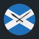 Flag of Scotland - Bratach na h-Alba Round Clock<br><div class="desc">Flag of Scotland - Bratach na h-Alba - Banner o Scotland - Saint Andrew's Cross - Saltire</div>