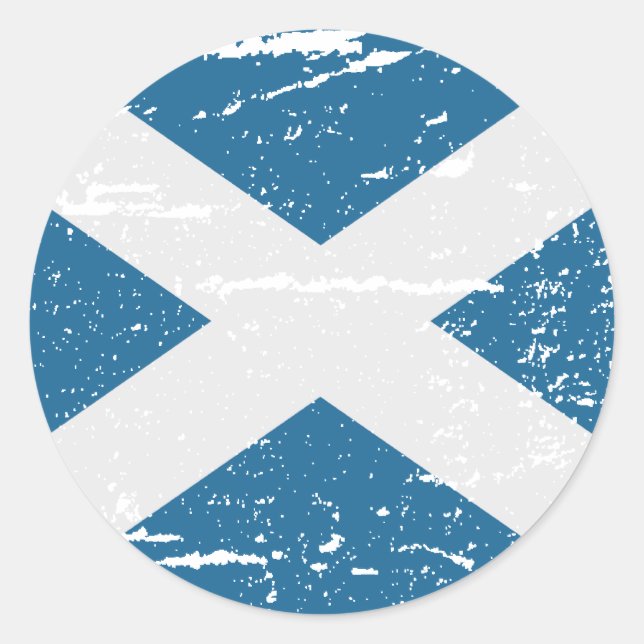 FLAG OF SCOTLAND CLASSIC ROUND STICKER (Front)