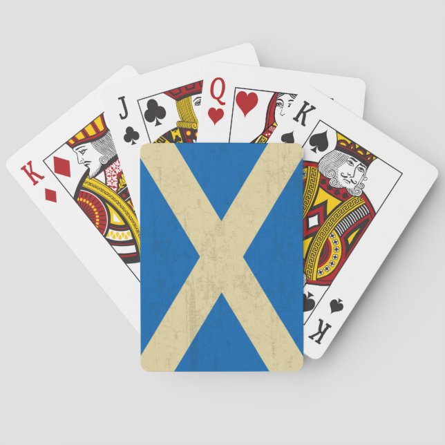 Flag of Scotland Grungy Playing Cards (Back)