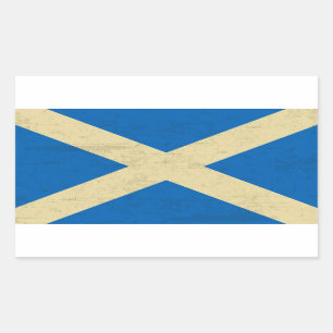 Flag of Scotland Grungy Rectangular Sticker