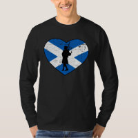 Flag of Scotland Heart Bagpipe Player Silhouette