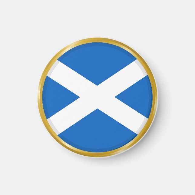 Flag of Scotland in Golden Circle Magnet (Front)