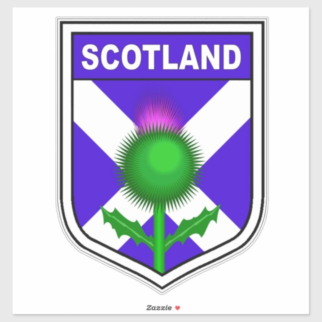 Flag of Scotland in shield with thistle (Sheet)