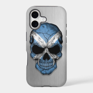 Flag of Scotland on a Steel Skull Graphic