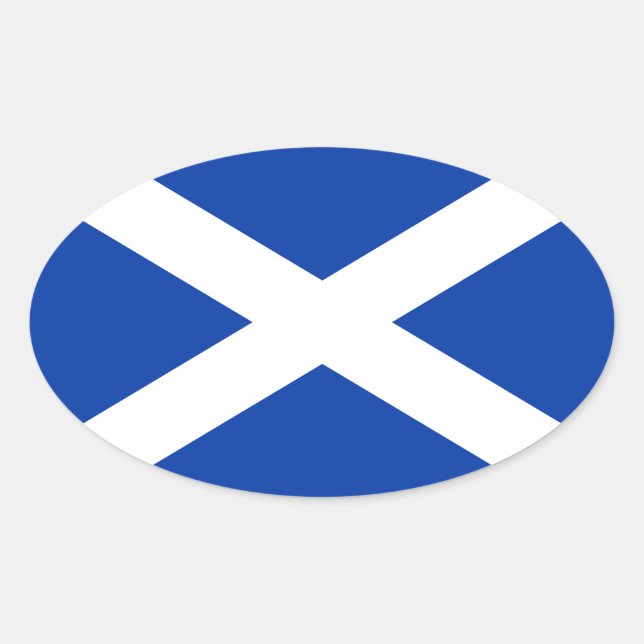 Flag of Scotland Saltire - High Quality Image Oval Sticker (Front)