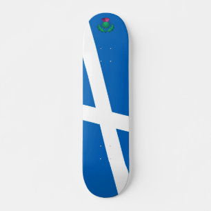 Flag of Scotland with Thistle Skateboard