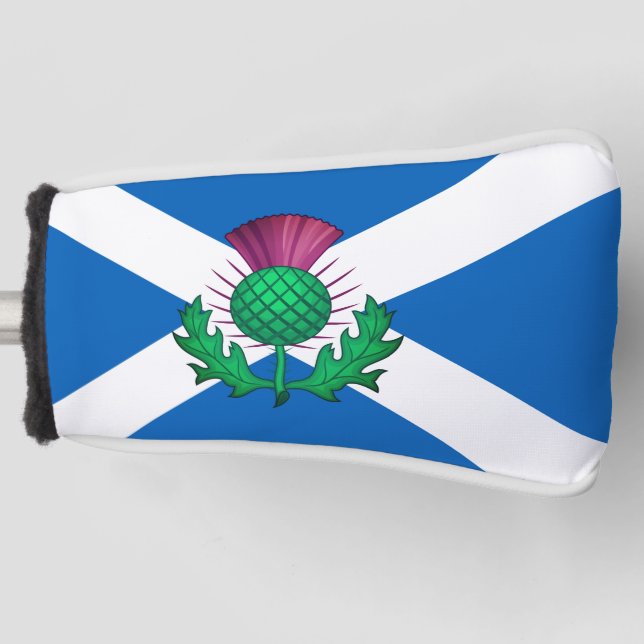 Flag of Scotland with Thistle superimposed Golf He Head Cover (Front)