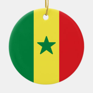 Flag of Senegal Ceramic Tree Decoration