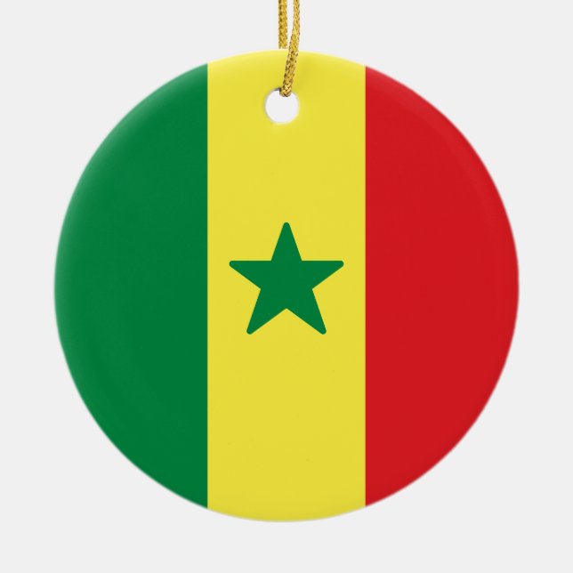 Flag of Senegal Ceramic Tree Decoration (Front)