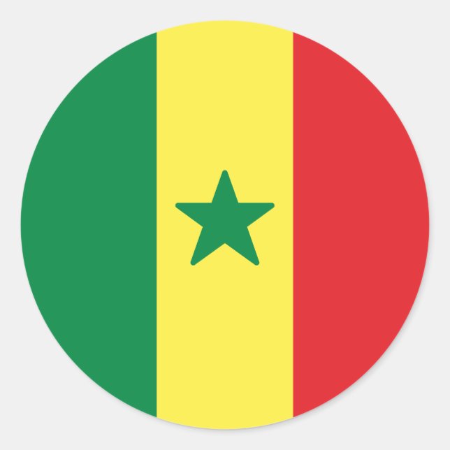 Flag of Senegal Classic Round Sticker (Front)
