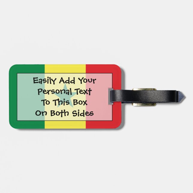 Flag of Senegal Easy ID Personal Luggage Tag (Back Horizontal)