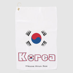 Flag of Seoul Korea Abstract Golf Towel