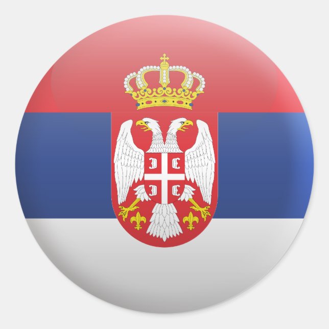 Flag of Serbia Classic Round Sticker (Front)