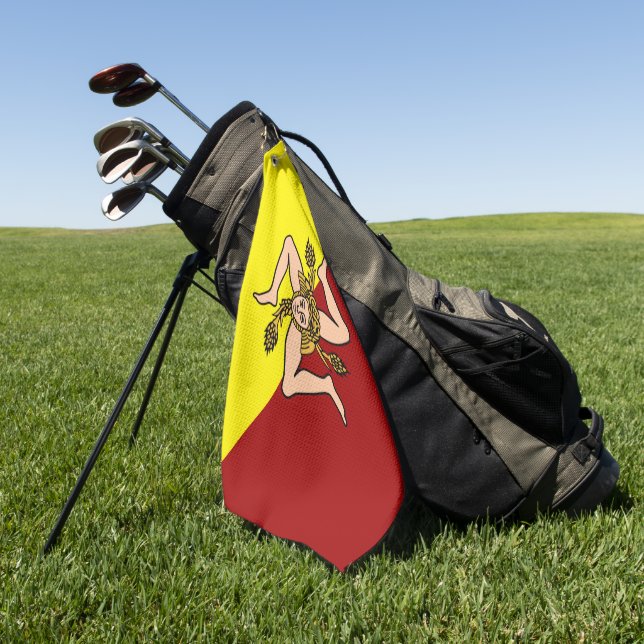 Flag of Sicily (Italy) Golf Towel (Green)