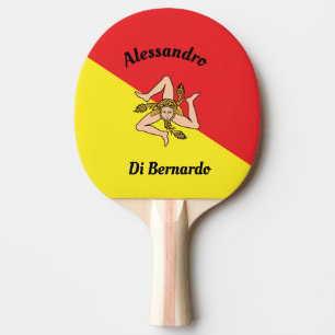 Flag of Sicily Sicilian Game Ping Pong Paddle