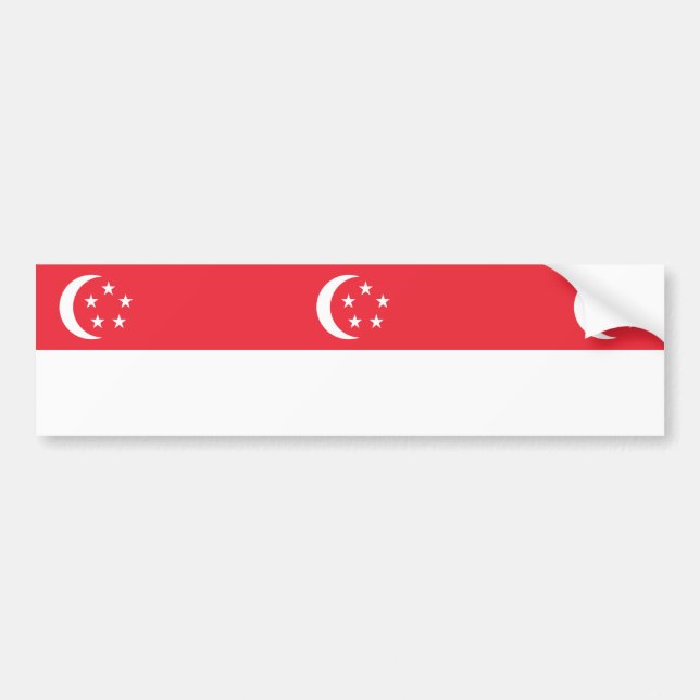 Flag of Singapore Bumper Sticker (Front)