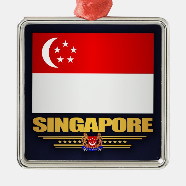 Flag of Singapore Metal Tree Decoration (Front)