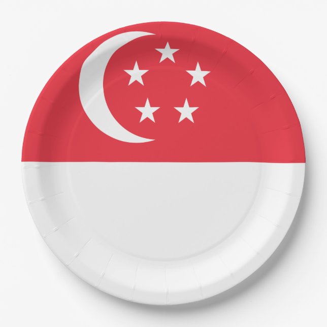 Flag of Singapore Paper Plate (Front)