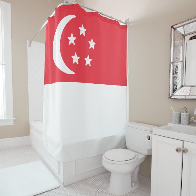 Flag of Singapore Shower Curtain (In Situ)