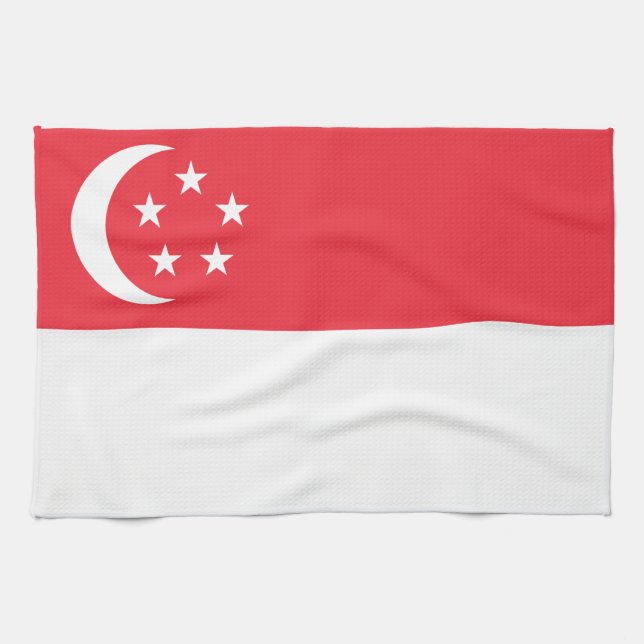 Flag of Singapore Tea Towel (Horizontal)