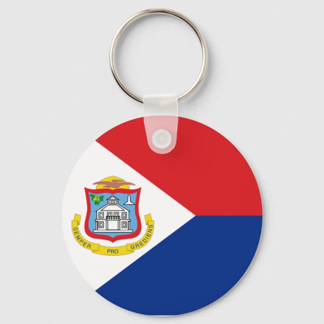 Flag of Sint Maarten Key Ring (Front)