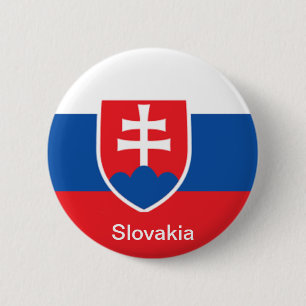 Flag of Slovakia 6 Cm Round Badge