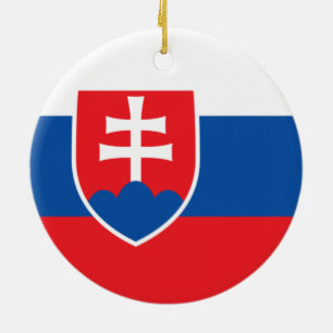 Flag of Slovakia Ceramic Tree Decoration