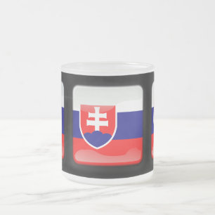 Flag of Slovakia Frosted Glass Coffee Mug