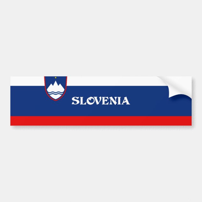 Flag of Slovenia, labelled Bumper Sticker (Front)