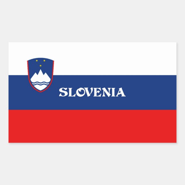 Flag of Slovenia, labelled Rectangular Sticker (Front)