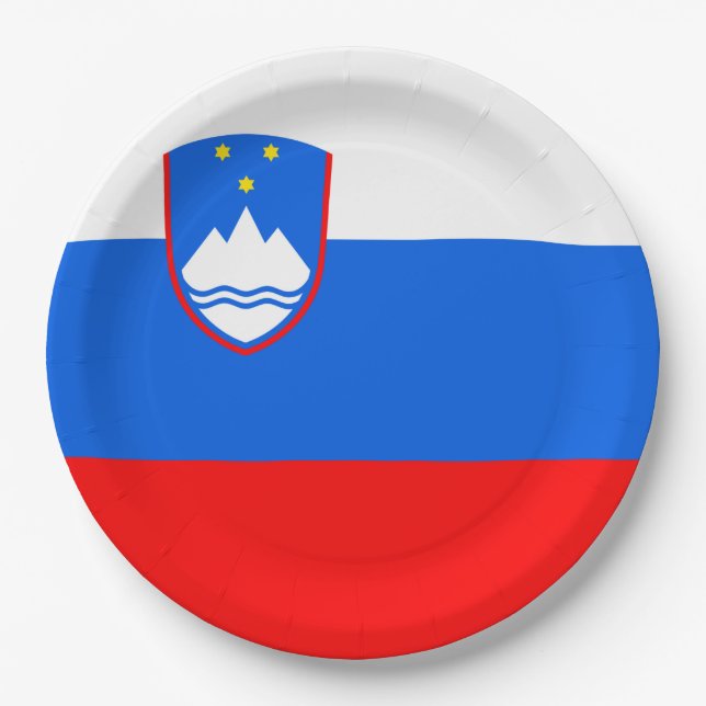Flag of Slovenia Paper Plate (Front)