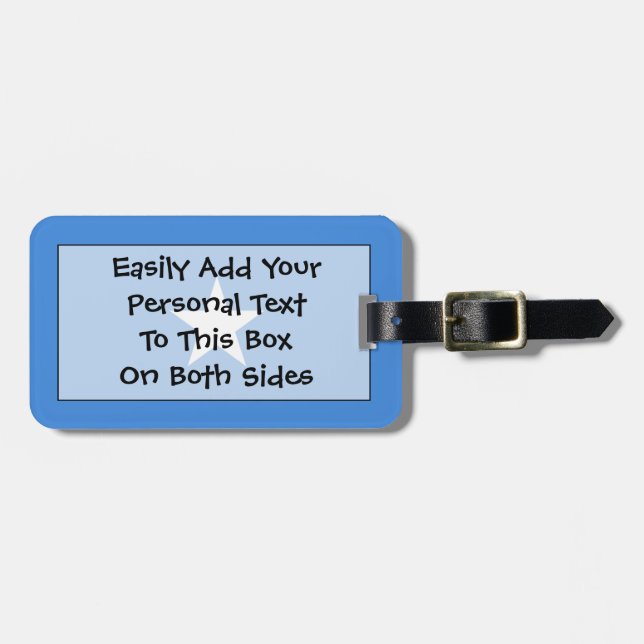 Flag of Somalia Easy ID Personal Luggage Tag (Front Horizontal)
