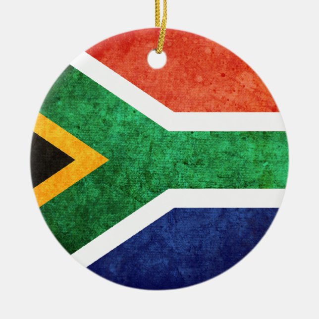 Flag of South Africa Ceramic Tree Decoration (Front)