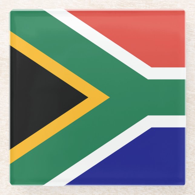 Flag of South Africa Glass Coaster (Front)