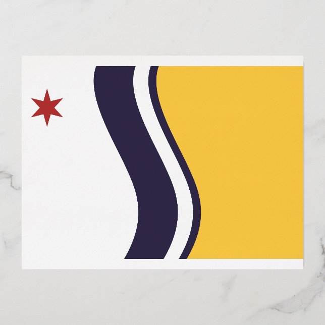 Flag of South Bend, Indiana Foil Holiday Postcard (Front)