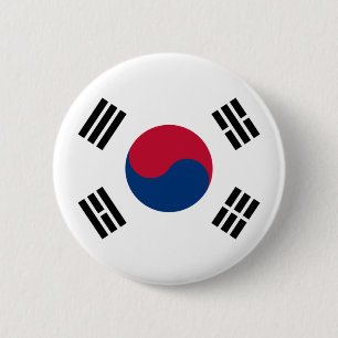 Flag of South Korea 6 Cm Round Badge